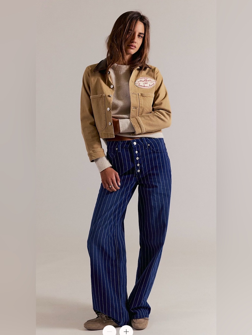 FREE PEOPLE x We The Free Nia Striped Boyfriend Jeans size 28
